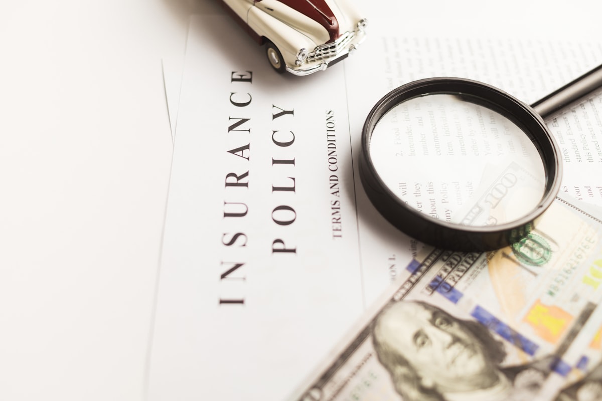 Car insurance policy document